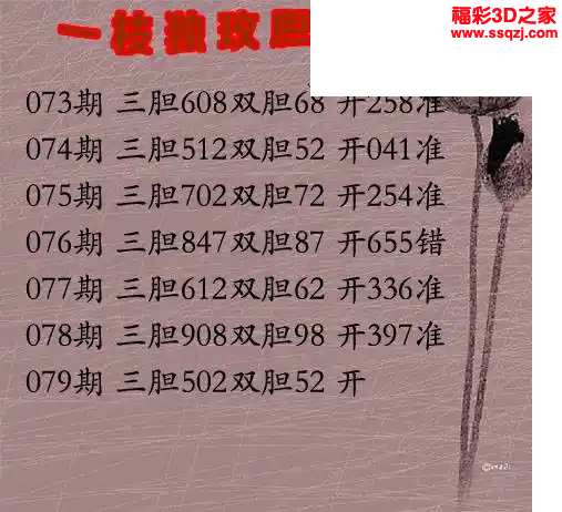 3d2024079期一支玫瑰三胆 连中