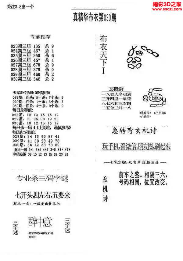 3d2024030期真精华布衣天下123456