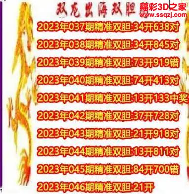3d2023046期双龙出海双胆
