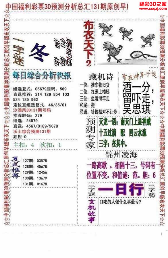 3d2022131期精华早版布衣12