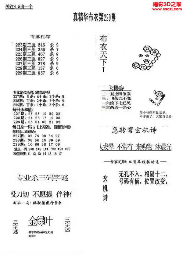 3d2024229期真精华布衣天下123456