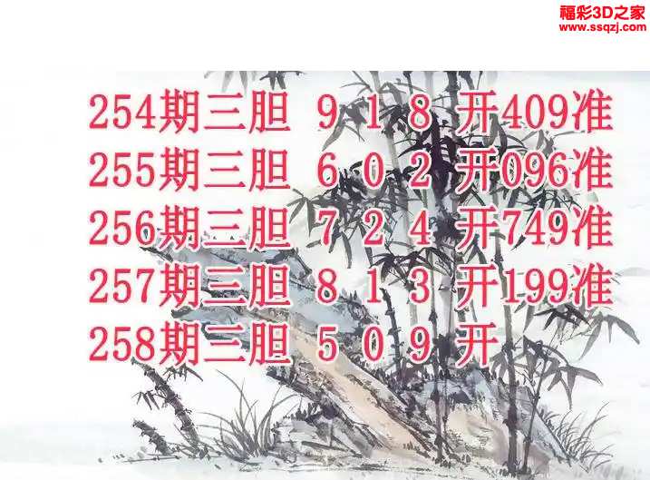 3d2024258期紫竹双胆 5连中