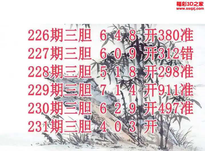 3d2024231期紫竹双胆 3连中