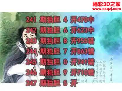 3d2024247期神仙姐姐独胆